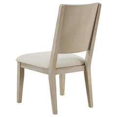 Trofello Upholstered Dining Side Chair White Washed and Beige (Set of 2) - 123122