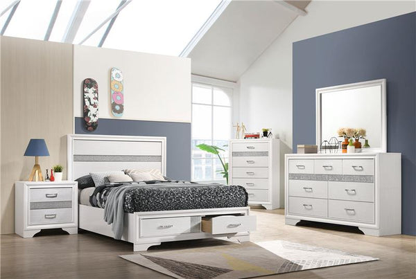 Miranda Wood Full Storage Panel Bed White - 205111F