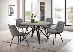 Neil 5-piece Round Dining Set Concrete and Grey - 193801-S5