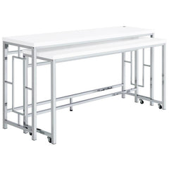 Jackson 5-piece Multipurpose Counter Height Table Set White and Chrome - 182715
