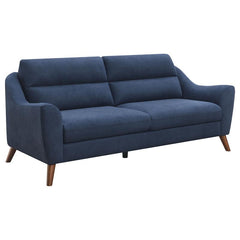 Gano 2-piece Upholstered Sloped Arm Sofa Set Navy Blue - 509514-S2