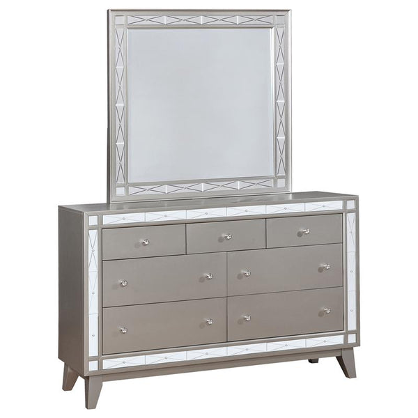 Leighton 7-drawer Dresser with Mirror Metallic Mercury - 204923M