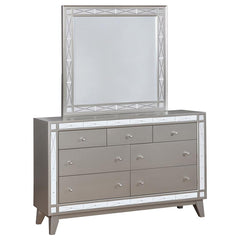 Leighton 7-drawer Dresser with Mirror Metallic Mercury - 204923M