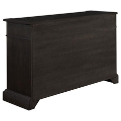 Phelps Rectangular Trestle Dining Set Antique Noir and Grey - 121231-S8G