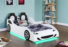 Cruiser Wood Twin LED Car Bed White - 400477