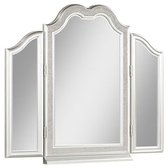 Evangeline 4-drawer Vanity Set with Stool Silver Oak - 223397-SET