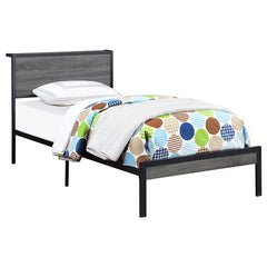 Ricky Metal Twin Panel Bed Grey - 302143T