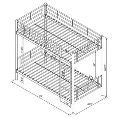 Hayward Metal Twin Over Twin Bunk Bed Black - 460072B