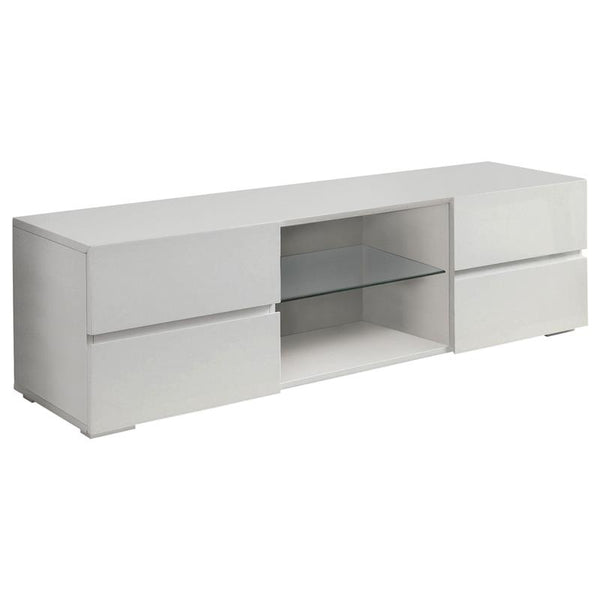 Galvin 4-drawer Wood 55" TV Stand White High Gloss - 700825