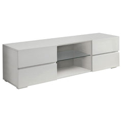 Galvin 4-drawer Wood 55" TV Stand White High Gloss - 700825