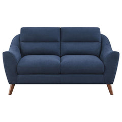 Gano 2-piece Upholstered Sloped Arm Sofa Set Navy Blue - 509514-S2