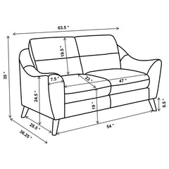 Gano 3-piece Upholstered Sloped Arm Sofa Set Navy Blue - 509514-S3