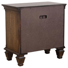 Franco 2-drawer Nightstand with Pull Out Tray Burnished Oak - 200972