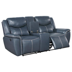 Sloane Upholstered Padded Arm Reclining Loveseat Blue - 610272