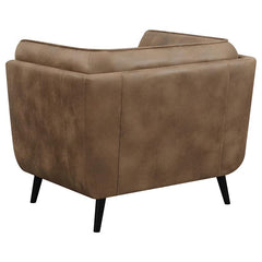 Thatcher Upholstered Tuxedo Arm Tufted Accent Chair Brown - 509423