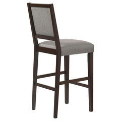 Bedford Upholstered Open Back Bar Stools with Footrest (Set of 2) Grey and Espresso - 183472