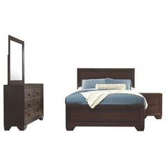 Kauffman 4-piece Eastern King Bedroom Set Dark Cocoa - 204391KE-S4