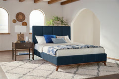 Charity Upholstered Queen Panel Bed Blue - 300626Q