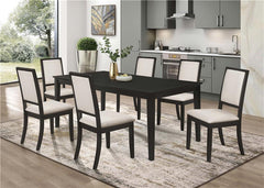 Louise Rectangular Dining Table with Extension Leaf Black - 101561