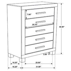 Woodmont 5-drawer Bedroom Chest Rustic Golden Brown - 222635