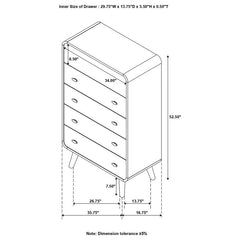 Robyn 5-drawer Chest Dark Walnut - 205135