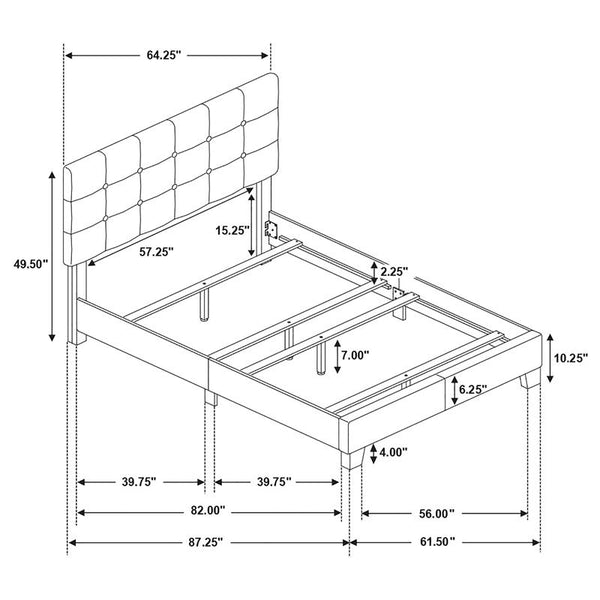 Mapes Upholstered Queen Panel Bed Charcoal - 305746Q