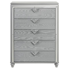 Veronica 5-drawer Bedroom Chest Light Silver - 224725