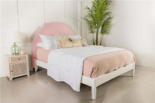 June Upholstered Queen or Full Panel Headboard Blush - 315927QF