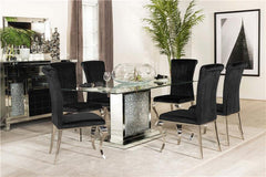 Marilyn Pedestal Rectangle Glass Top Dining Table Mirror - 115571N