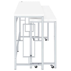 Jackson 5-piece Multipurpose Counter Height Table Set White and Chrome - 182715