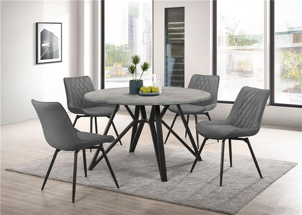 Diggs Upholstered Tufted Swivel Dining Chairs Grey and Gunmetal (Set of 2) - 193312