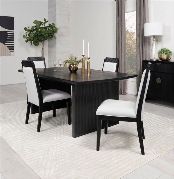 Brookmead 5-piece Rectangular Dining Set with 18" Removable Extension Leaf Black - 108231-S5