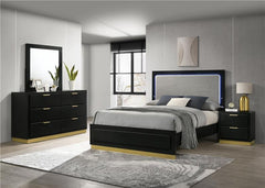 Caraway 4-piece Eastern King Bedroom Set Black - 224781KE-S4