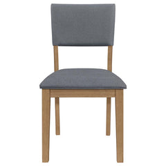 Sharon Open Back Padded Upholstered Dining Side Chair Blue and Brown (Set of 2) - 104172
