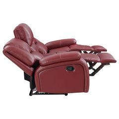 Camila 3-piece Upholstered Reclining Sofa Set Red - 610241-S3