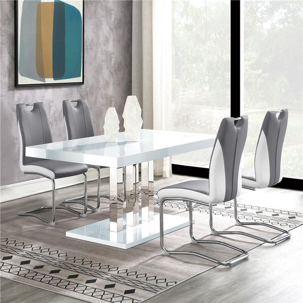 Brooklyn 5-piece Dining Set White and Chrome - 193811-S5