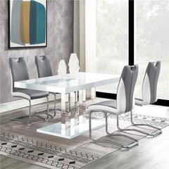 Brooklyn 5-piece Dining Set White and Chrome - 193811-S5