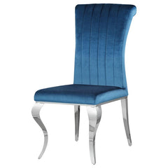 Betty Upholstered Side Chairs Teal and Chrome (Set of 4) - 105076