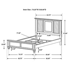 Franco 5-piece California King Bedroom Set Distressed White - 205331KW-S5