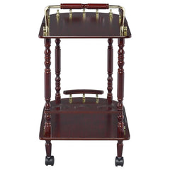 Palmer 2-tier Rectangular Wood Bar Cart Merlot - 3512