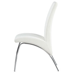 Bishop Upholstered Side Chairs White and Chrome (Set of 2) - 121572