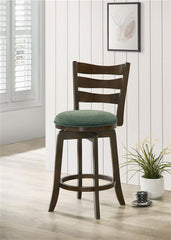 Murphy Ladder Back Counter Height Swivel Bar Stool Dark Cherry and Hunter Green - 181378