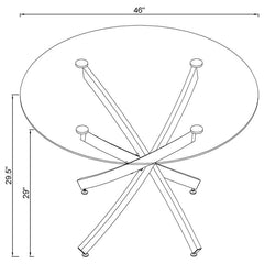 Beckham Round Dining Table Chrome and Clear - 106440