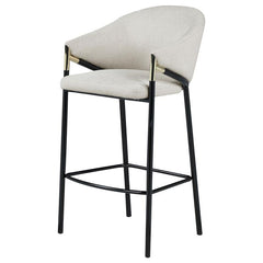 Chadwick Sloped Arm Bar Stools Beige and Glossy Black (Set of 2) - 183437