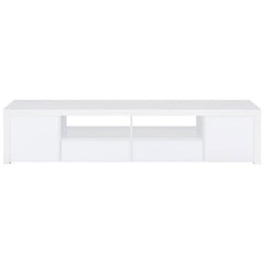 Jude 2-door Engineered Wood 79" TV Stand High Gloss White - 704262
