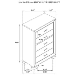 Kauffman 5-drawer Chest Washed Taupe - 204195