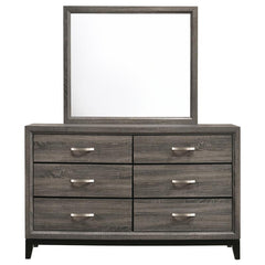 Watson 6-drawer Dresser with Mirror Grey Oak and Black - 212423M