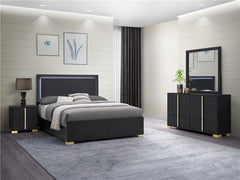 Marceline 4-piece Eastern King Bedroom Set Black - 222831KE-S4