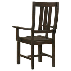 Calandra Slat Back Arm Chairs Vintage Java (Set of 2) - 192953