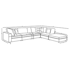 Serene 6-piece Upholstered Modular Sectional Sofa Charcoal - 551324-SET